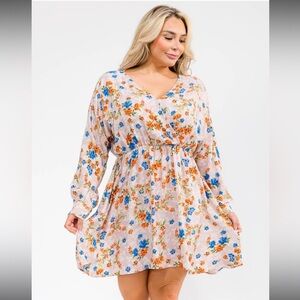 Heyson Floral Long Sleeve Dress EUC 2X